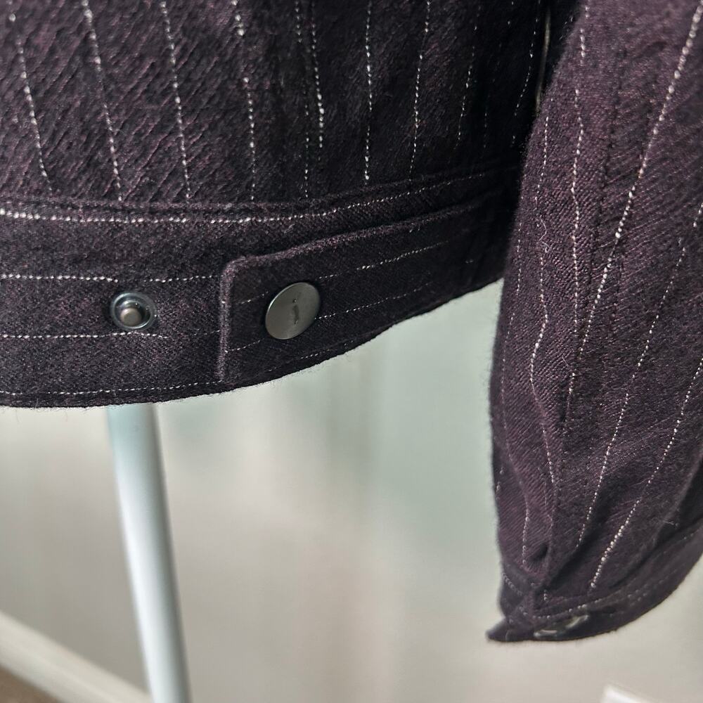 John Varvatos dark plum white striped dress trucker jacket size EU 48 (*US M) - Picture 7 of 14